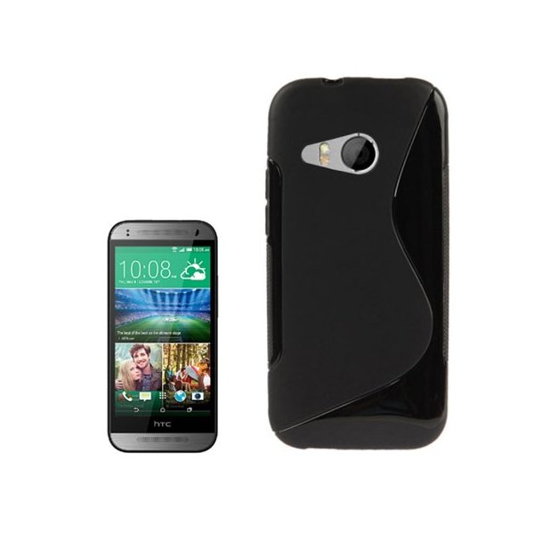 CUSTODIA GEL TPU SILICONE DOUBLE per HTC ONE 2 MINI, M8 MINI COLORE NERO