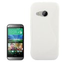 CUSTODIA GEL TPU SILICONE DOUBLE per HTC ONE 2 MINI, M8 MINI COLORE BIANCO