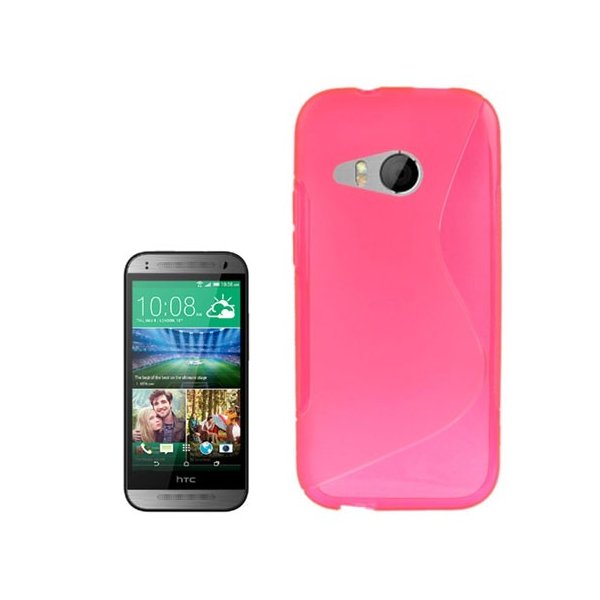 CUSTODIA GEL TPU SILICONE DOUBLE per HTC ONE 2 MINI, M8 MINI COLORE ROSA