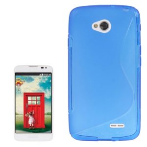 CUSTODIA GEL TPU SILICONE DOUBLE per LG L70 D320N, L70 DUAL SIM D325 COLORE BLU