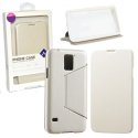 CUSTODIA FLIP ORIZZONTALE PELLE per SAMSUNG G900F GALAXY S5, S5 NEO CON STAND COLORE BIANCO ALTA QUALITA' KALAIDENG SWIFT