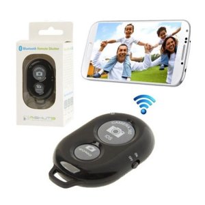 TELECOMANDO BLUETOOTH AUTOSCATTO FOTOCAMERA PER ANDROID E IOS FINO A 10MT COLORE NERO SEGUE COMPATIBILITA'...