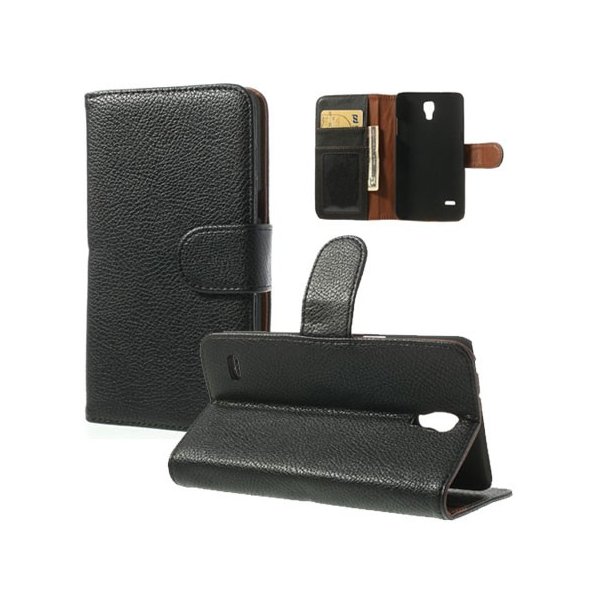 CUSTODIA FLIP ORIZZONTALE PELLE RUVIDA per SAMSUNG G910S GALAXY ROUND CON STAND E TASCHE PORTA CARTE COLORE NERO