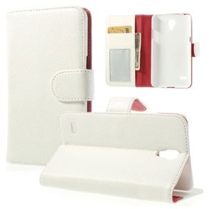 CUSTODIA FLIP ORIZZONTALE PELLE RUVIDA per SAMSUNG G910S GALAXY ROUND CON STAND E TASCHE PORTA CARTE COLORE BIANCO