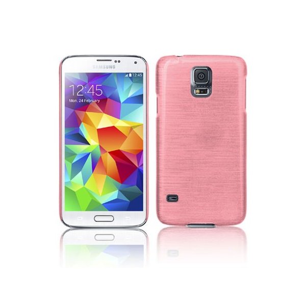 CUSTODIA BACK RIGIDA per SAMSUNG G900F GALAXY S5, GALAXY S5 NEO G903F, GALAXY S5 PLUS COLORE ROSA EFFETTO METALLICO