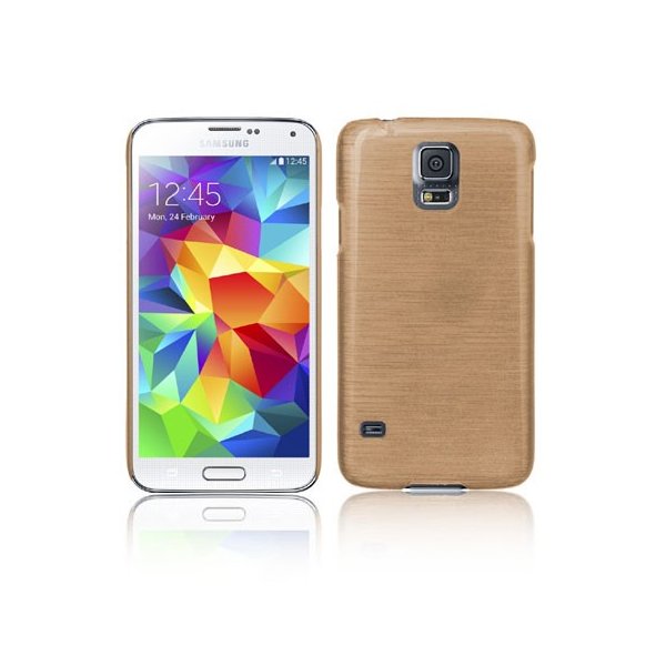 CUSTODIA BACK RIGIDA per SAMSUNG G900F GALAXY S5, GALAXY S5 NEO G903F, GALAXY S5 PLUS COLORE ORO EFFETTO METALLICO