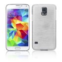 CUSTODIA BACK RIGIDA per SAMSUNG G900F GALAXY S5, GALAXY S5 NEO G903F, GALAXY S5 PLUS COLORE BIANCO EFFETTO METALLICO