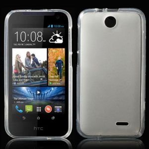 CUSTODIA GEL TPU SILICONE per HTC DESIRE 310 COLORE BIANCO-TRASPARENTE