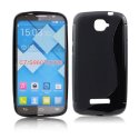 CUSTODIA TPU SILICONE DOUBLE per ALCATEL ONE TOUCH POP C7 DUAL SIM, OT-7040D COLORE NERO