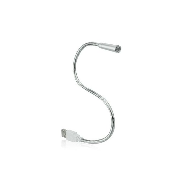 LAMPADA USB A LED BIANCO CON BRACCETTO SEMI-RIGIDO LUNGHEZZA 27 Cm