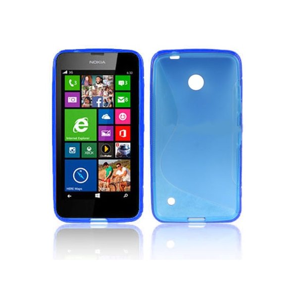 CUSTODIA GEL TPU SILICONE DOUBLE per NOKIA LUMIA 630 COLORE BLU