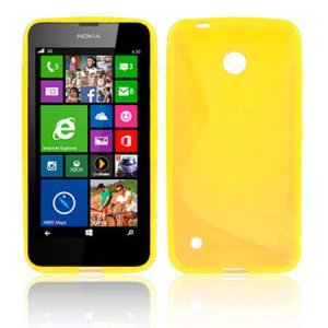 CUSTODIA GEL TPU SILICONE DOUBLE per NOKIA LUMIA 630 COLORE GIALLO