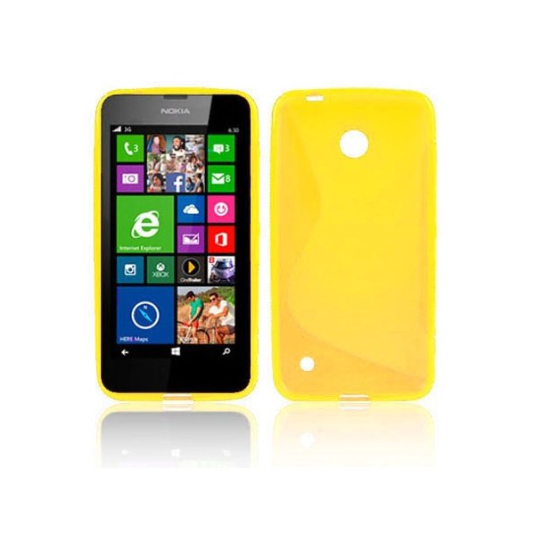 CUSTODIA GEL TPU SILICONE DOUBLE per NOKIA LUMIA 630 COLORE GIALLO