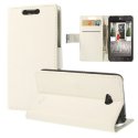 CUSTODIA FLIP ORIZZONTALE PELLE per LG L70 D320N, L70 DUAL SIM D325 CON STAND E TASCHE PORTA CARTE COLORE BIANCO