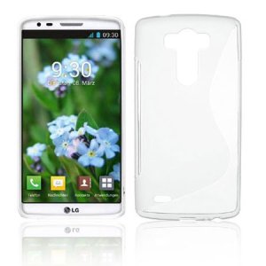 CUSTODIA GEL TPU SILICONE DOUBLE per LG G3 D850, D855, LS990 COLORE BIANCO-TRASPARENTE