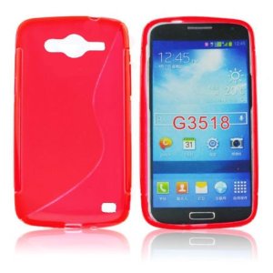 CUSTODIA GEL TPU SILICONE DOUBLE per SAMSUNG G386 GALAXY CORE LTE, G3518 COLORE ROSSO