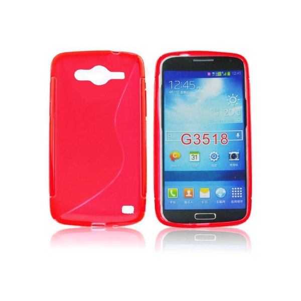 CUSTODIA GEL TPU SILICONE DOUBLE per SAMSUNG G386 GALAXY CORE LTE, G3518 COLORE ROSSO