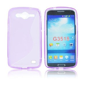 CUSTODIA GEL TPU SILICONE DOUBLE per SAMSUNG G386 GALAXY CORE LTE, G3518 COLORE VIOLA