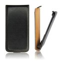 CUSTODIA FLIP VERTICALE SLIM PELLE per HTC ONE 2 MINI, M8 MINI COLORE NERO