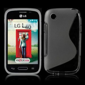 CUSTODIA GEL TPU SILICONE DOUBLE per LG L35 D150, L40 D160, L40 Dual Sim D170 COLORE BIANCO-TRASPARENTE