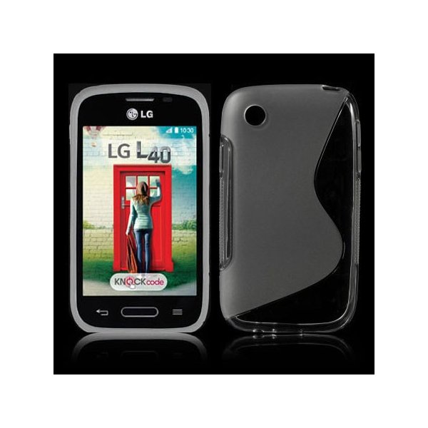 CUSTODIA GEL TPU SILICONE DOUBLE per LG L35 D150, L40 D160, L40 Dual Sim D170 COLORE BIANCO-TRASPARENTE