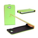 CUSTODIA FLIP VERTICALE SLIM PELLE per LG OPTIMUS L9 II, D605 COLORE VERDE