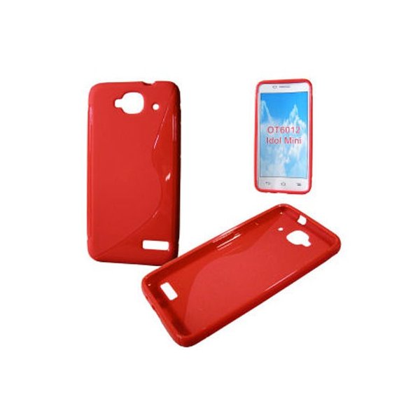 CUSTODIA GEL TPU SILICONE DOUBLE per ALCATEL ONE TOUCH IDOL MINI 6012 COLORE ROSSO