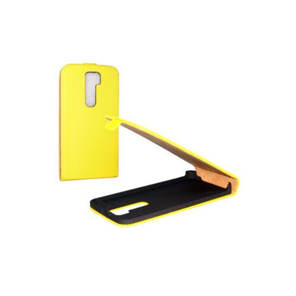 CUSTODIA SLIM VERTICALE FLIP PELLE per LG OPTIMUS G2, D802, D802TA, D803 COLORE GIALLO