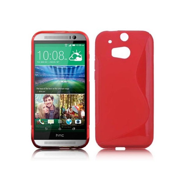 CUSTODIA GEL TPU SILICONE DOUBLE per HTC ONE 2 ( M8 ), ONE M8s COLORE ROSSO