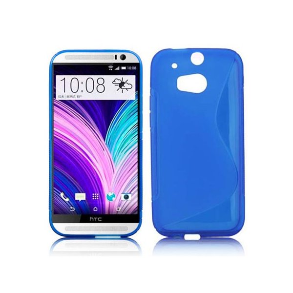 CUSTODIA GEL TPU SILICONE DOUBLE per HTC ONE 2 ( M8 ), ONE M8s COLORE BLU