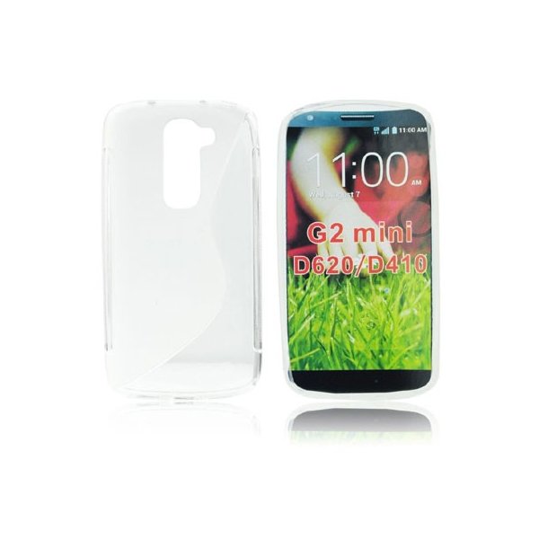 CUSTODIA GEL TPU SILICONE DOUBLE per LG G2 MINI COLORE BIANCO-TRASPARENTE