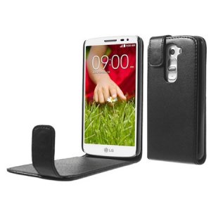 CUSTODIA FLIP VERTICALE PELLE per LG G2 MINI COLORE NERO