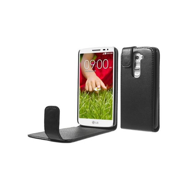 CUSTODIA FLIP VERTICALE PELLE per LG G2 MINI COLORE NERO