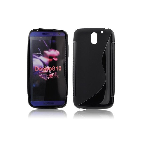 CUSTODIA GEL TPU SILICONE DOUBLE per HTC DESIRE 610 COLORE NERO