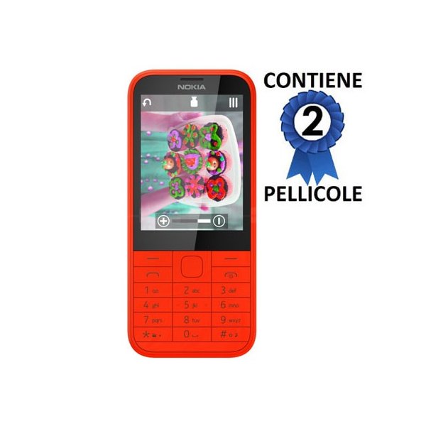 PELLICOLA PROTEGGI DISPLAY per NOKIA 225, NOKIA 225 DUAL SIM CONFEZIONE 2 PEZZI