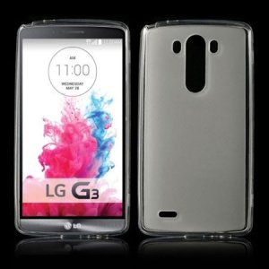 CUSTODIA GEL TPU SILICONE per LG G3 D850, D855, LS990 COLORE BIANCO-TRASPARENTE