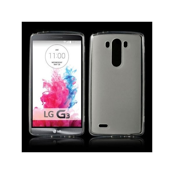 CUSTODIA GEL TPU SILICONE per LG G3 D850, D855, LS990 COLORE BIANCO-TRASPARENTE