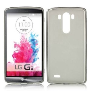 CUSTODIA GEL TPU SILICONE per LG G3 D850, D855, LS990 COLORE NERO-TRASPARENTE