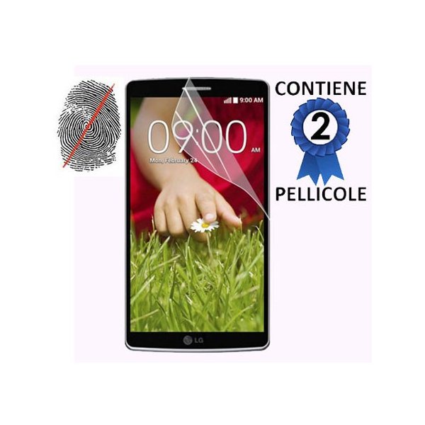 PELLICOLA PROTEGGI DISPLAY ANTI IMPRONTA per LG G3 D850, D855, LS990 CONFEZIONE 2 PEZZI