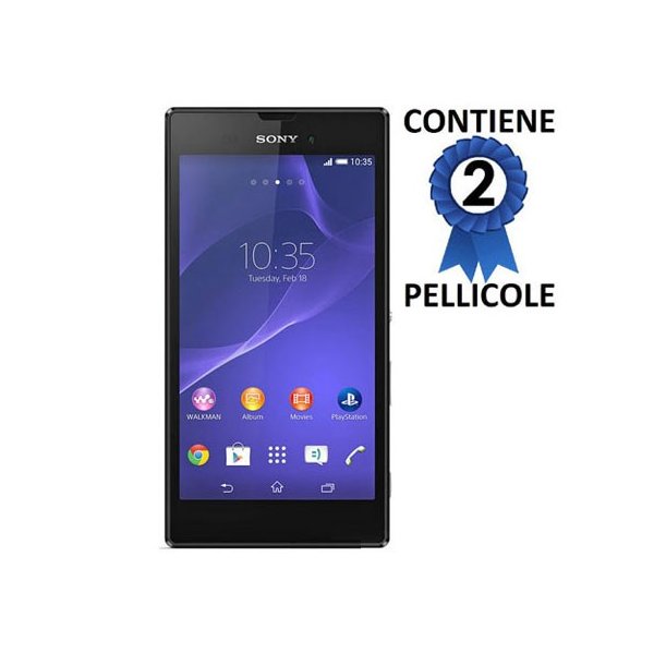 PELLICOLA PROTEGGI DISPLAY per SONY XPERIA T3 D5102, D5103, D5106 CONFEZIONE 2 PEZZI