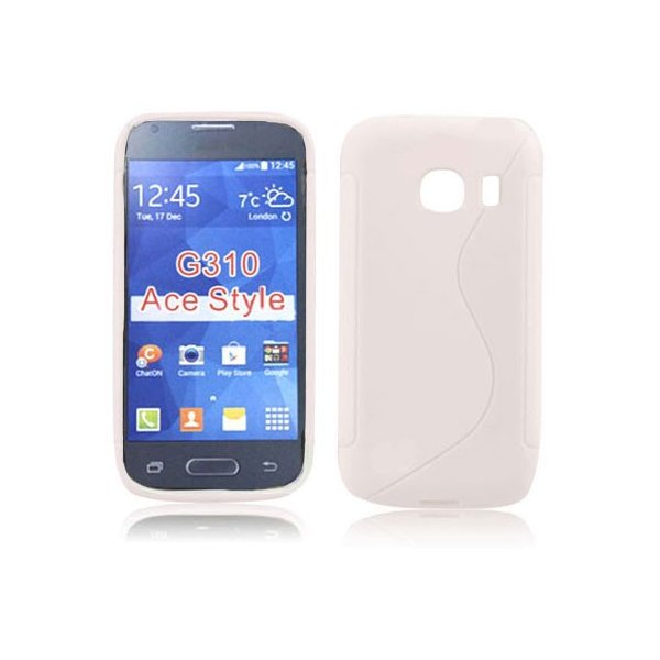 CUSTODIA GEL TPU SILICONE DOUBLE per SAMSUNG G310 GALAXY ACE STYLE COLORE BIANCO