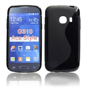 CUSTODIA GEL TPU SILICONE DOUBLE per SAMSUNG G310 GALAXY ACE STYLE COLORE NERO