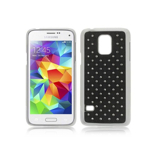 CUSTODIA BACK RIGIDA CON BRILLANTINI per SAMSUNG G800 GALAXY S5 MINI COLORE NERO