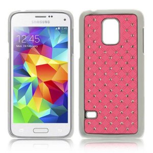 CUSTODIA BACK RIGIDA CON BRILLANTINI per SAMSUNG G800 GALAXY S5 MINI COLORE ROSA