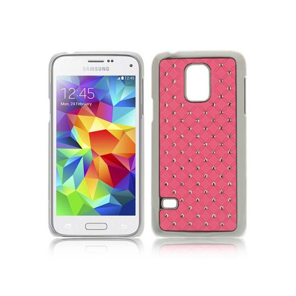 CUSTODIA BACK RIGIDA CON BRILLANTINI per SAMSUNG G800 GALAXY S5 MINI COLORE ROSA