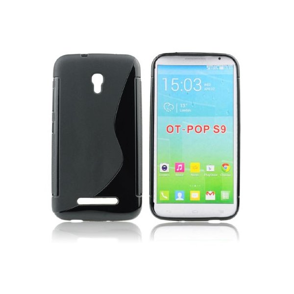 CUSTODIA GEL TPU SILICONE DOUBLE per ALCATEL ONE TOUCH POP S9, OT-7050 COLORE NERO