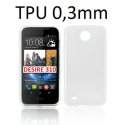 CUSTODIA GEL TPU SILICONE ULTRA SLIM 0,3mm per HTC DESIRE 310 COLORE BIANCO TRASPARENTE