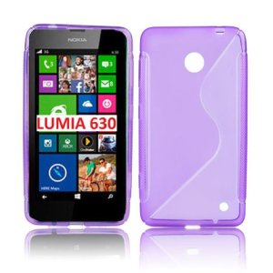 CUSTODIA GEL TPU SILICONE DOUBLE per NOKIA LUMIA 630 COLORE VIOLA