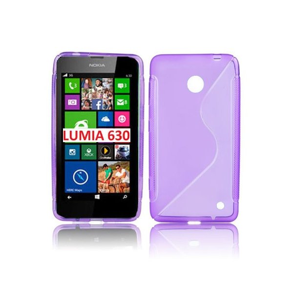 CUSTODIA GEL TPU SILICONE DOUBLE per NOKIA LUMIA 630 COLORE VIOLA