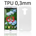 CUSTODIA GEL TPU SILICONE ULTRA SLIM 0,3mm per LG G3 D850, D855, LS990 COLORE BIANCO TRASPARENTE